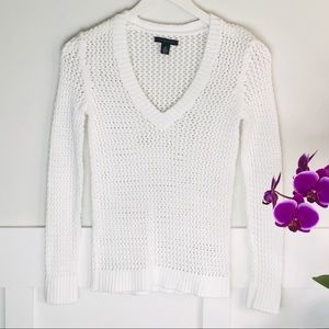 Tommy Hilfiger open weave cotton sweater knit top